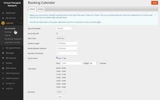VTN Custom Calendar Availability